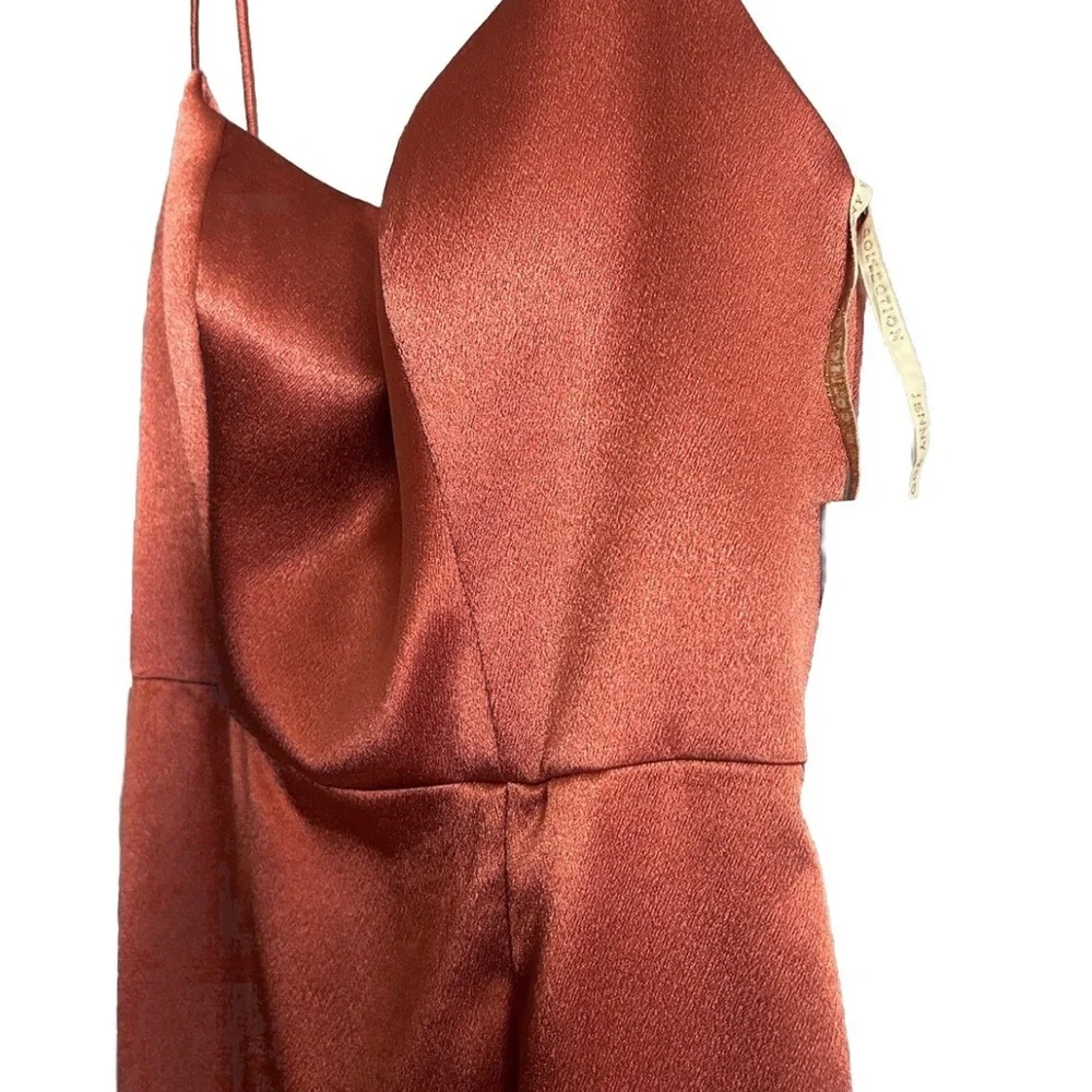Jenny Yoo Rust Satin Gown - Picture 2 of 15